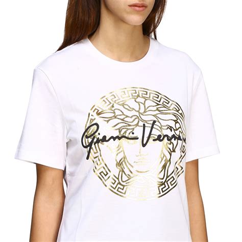 tshirt versace bianca|Women's Designer T.